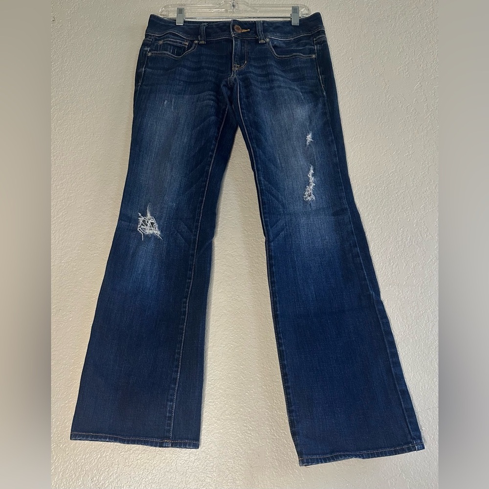 American Eagle Outfitters Blue Boot Cut Denim with Subtle Fading